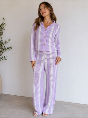 Beach crochet set in soft lavender hues. Size S